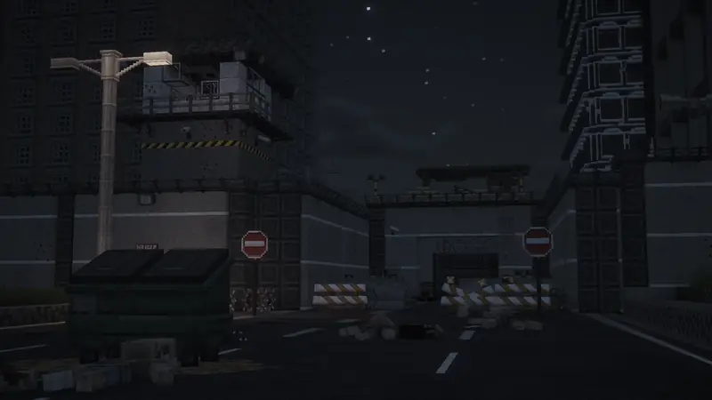 Overrun military checkpoint at night